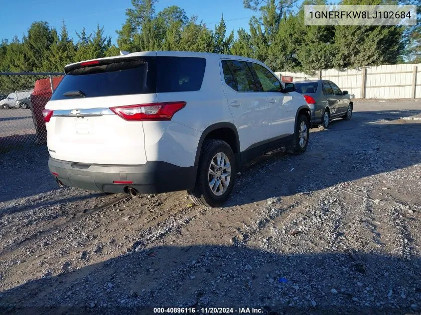 2020 Chevrolet Traverse Fwd Ls VIN: 1GNERFKW8LJ102684 Lot: 40896116