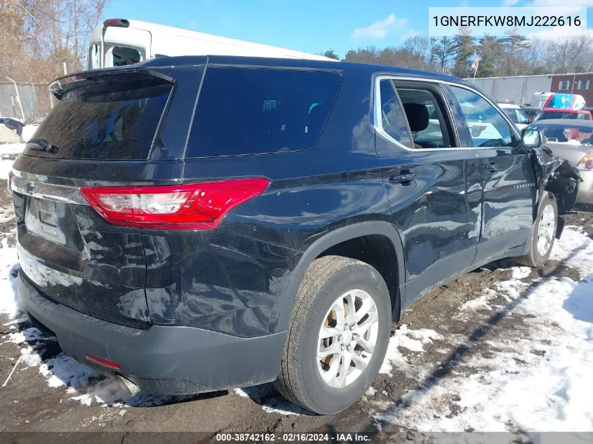 2021 Chevrolet Traverse Fwd Ls VIN: 1GNERFKW8MJ222616 Lot: 38742162