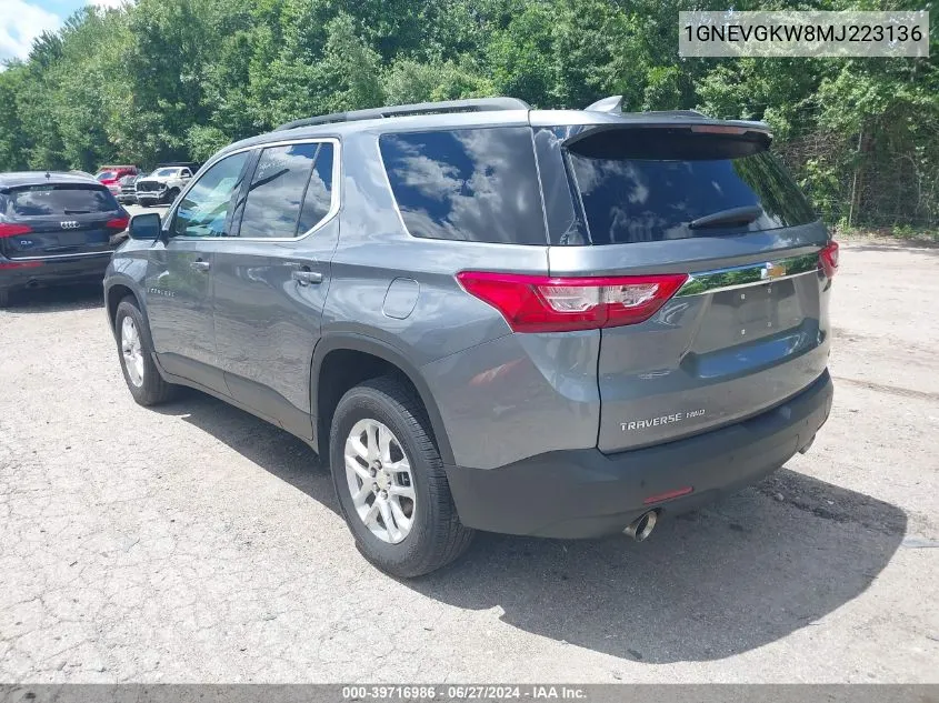 2021 Chevrolet Traverse Awd Lt Cloth VIN: 1GNEVGKW8MJ223136 Lot: 39716986