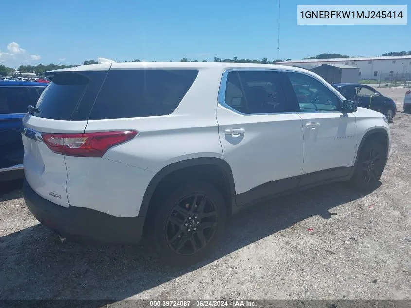 1GNERFKW1MJ245414 2021 Chevrolet Traverse Fwd Ls