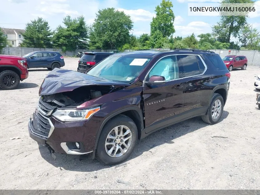 1GNEVGKW4MJ160066 2021 Chevrolet Traverse Awd Lt Cloth