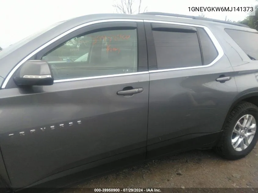 1GNEVGKW6MJ141373 2021 Chevrolet Traverse Awd Lt Cloth