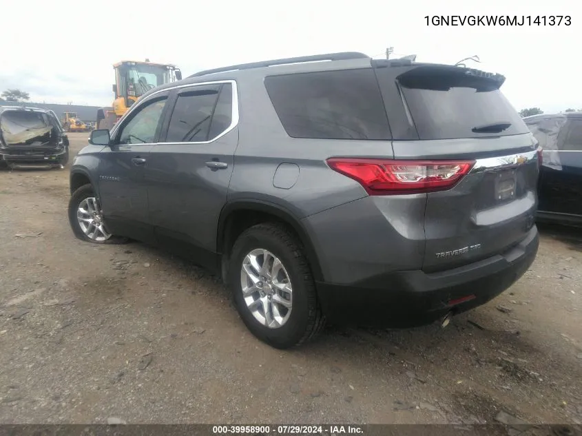 1GNEVGKW6MJ141373 2021 Chevrolet Traverse Awd Lt Cloth