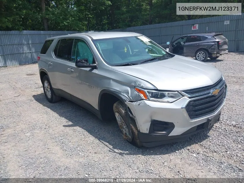 1GNERFKW2MJ123371 2021 Chevrolet Traverse Fwd Ls