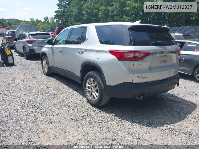 2021 Chevrolet Traverse Fwd Ls VIN: 1GNERFKW2MJ123371 Lot: 39968215