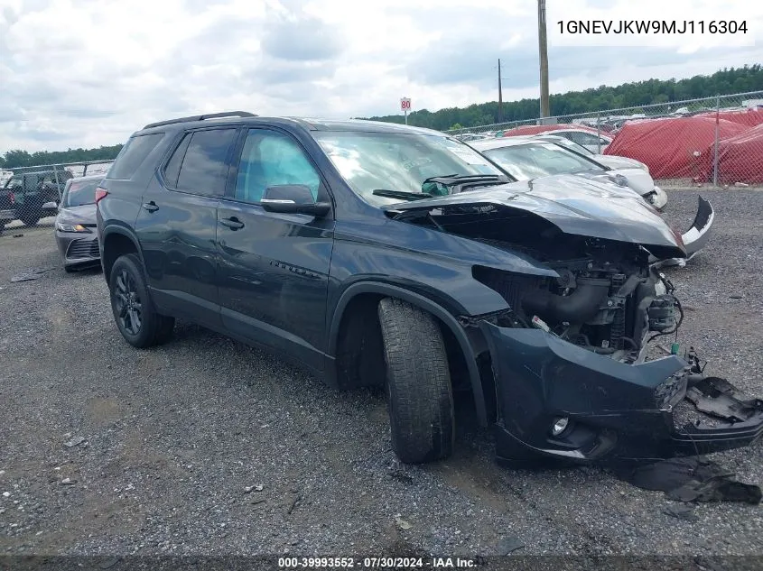 1GNEVJKW9MJ116304 2021 Chevrolet Traverse Awd Rs