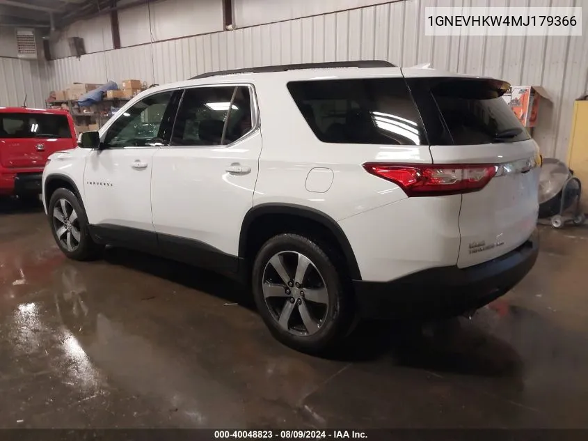 2021 Chevrolet Traverse Awd Lt Leather VIN: 1GNEVHKW4MJ179366 Lot: 40048823