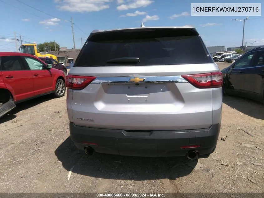 2021 Chevrolet Traverse Fwd Ls VIN: 1GNERFKWXMJ270716 Lot: 40065466