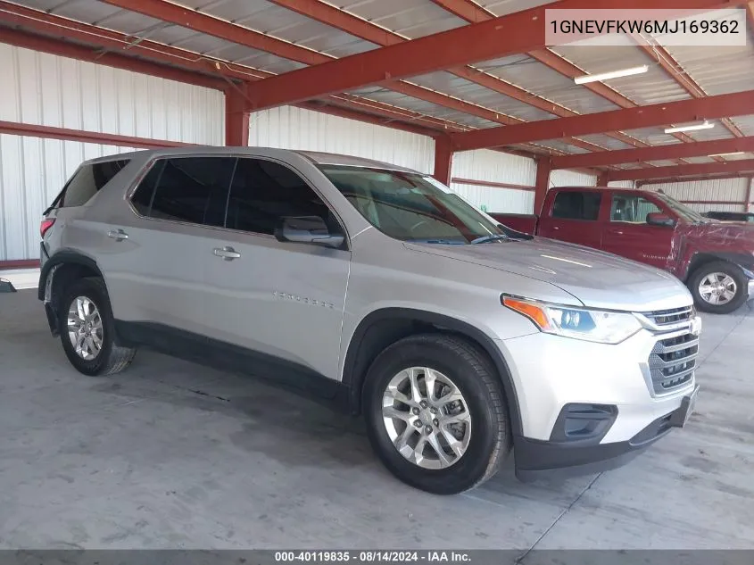 2021 Chevrolet Traverse Awd Ls VIN: 1GNEVFKW6MJ169362 Lot: 40119835