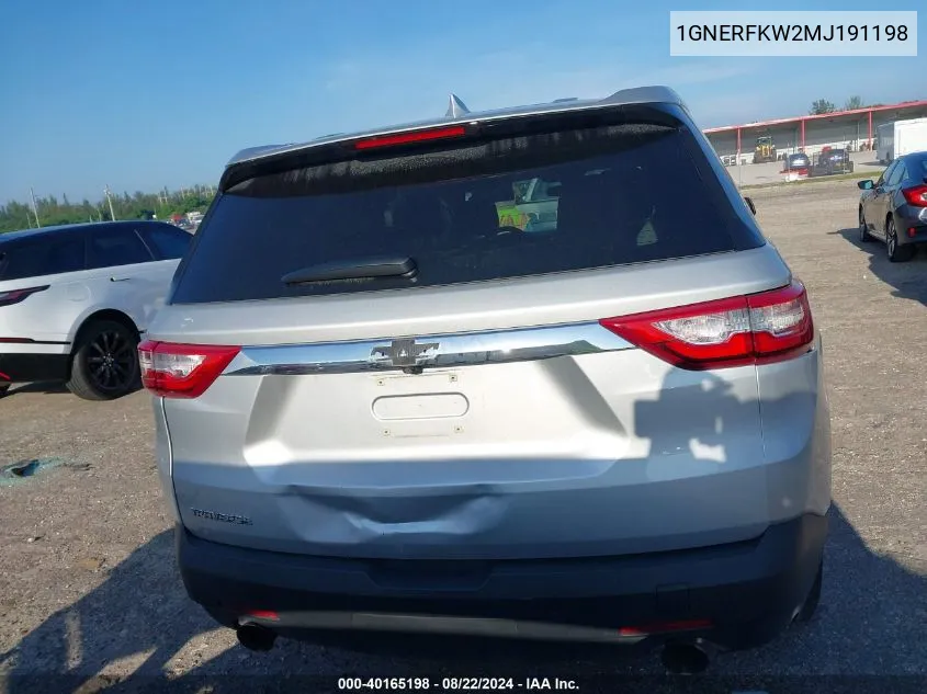 2021 Chevrolet Traverse Fwd Ls VIN: 1GNERFKW2MJ191198 Lot: 40165198