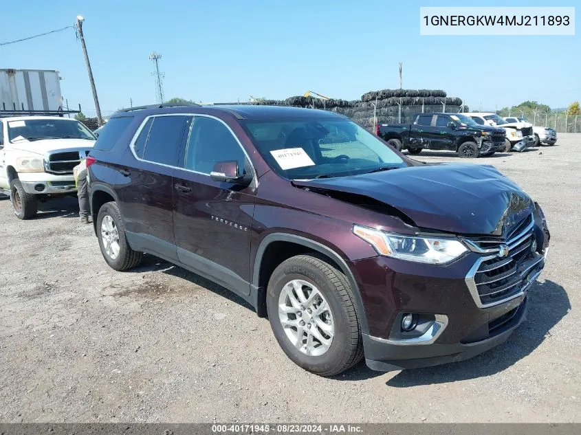 2021 Chevrolet Traverse Fwd Lt Cloth VIN: 1GNERGKW4MJ211893 Lot: 40171945