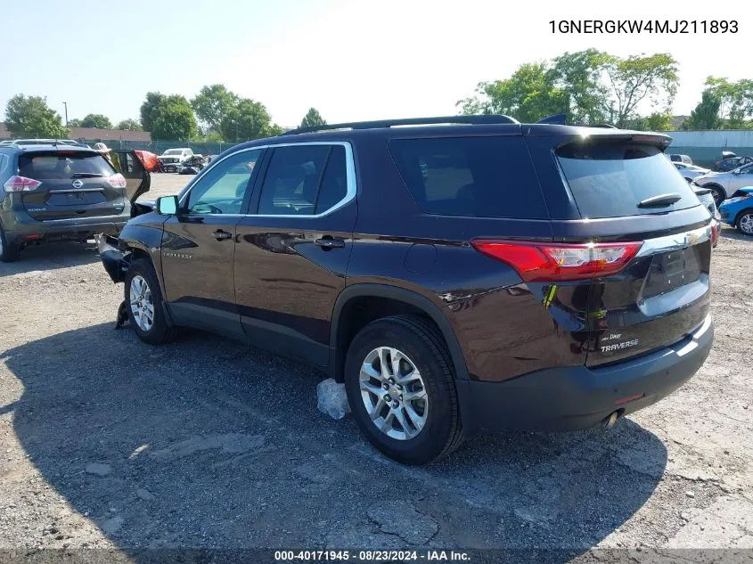 2021 Chevrolet Traverse Fwd Lt Cloth VIN: 1GNERGKW4MJ211893 Lot: 40171945