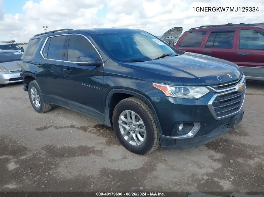 2021 Chevrolet Traverse Fwd Lt Cloth VIN: 1GNERGKW7MJ129334 Lot: 40179690