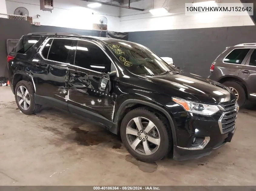 2021 Chevrolet Traverse Awd Lt Leather VIN: 1GNEVHKWXMJ152642 Lot: 40186364