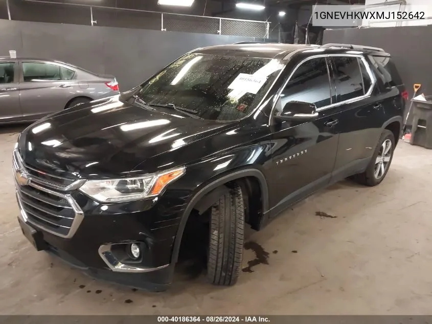 2021 Chevrolet Traverse Awd Lt Leather VIN: 1GNEVHKWXMJ152642 Lot: 40186364