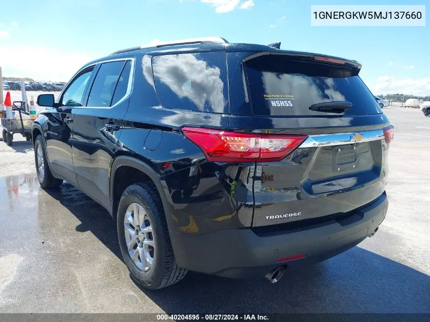 2021 Chevrolet Traverse Fwd Lt Cloth VIN: 1GNERGKW5MJ137660 Lot: 40204595