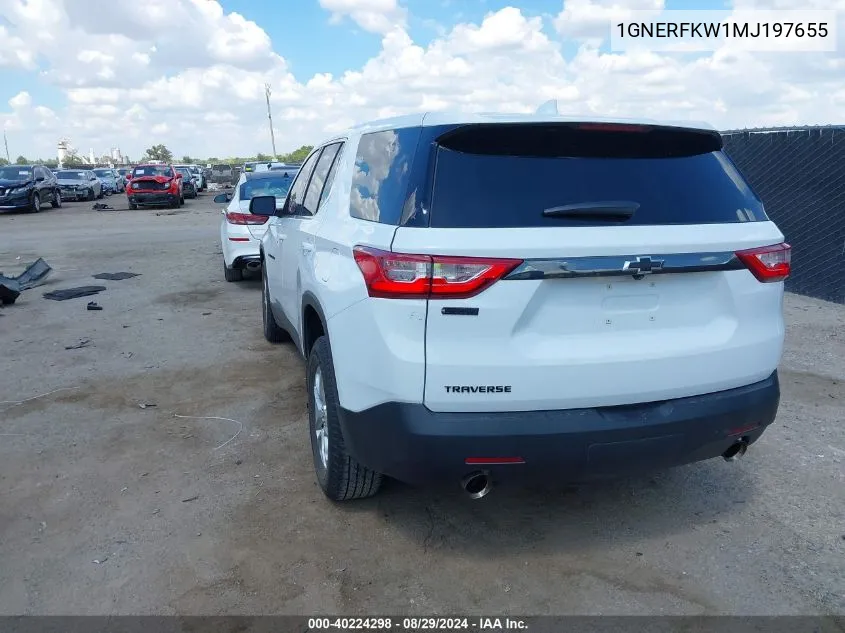 2021 Chevrolet Traverse Fwd Ls VIN: 1GNERFKW1MJ197655 Lot: 40224298