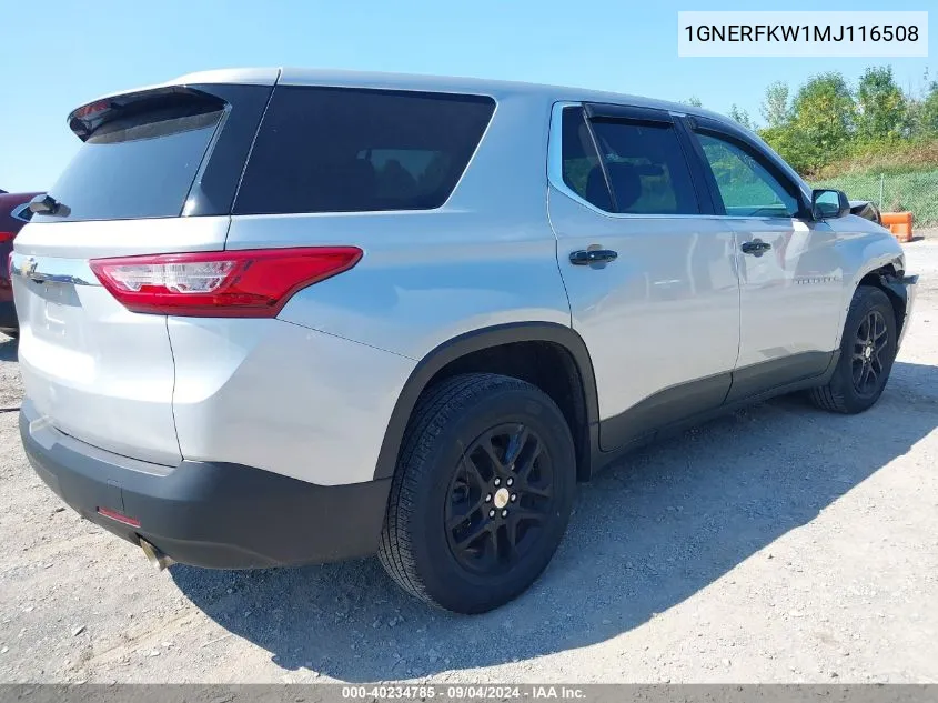 2021 Chevrolet Traverse Fwd Ls VIN: 1GNERFKW1MJ116508 Lot: 40234785