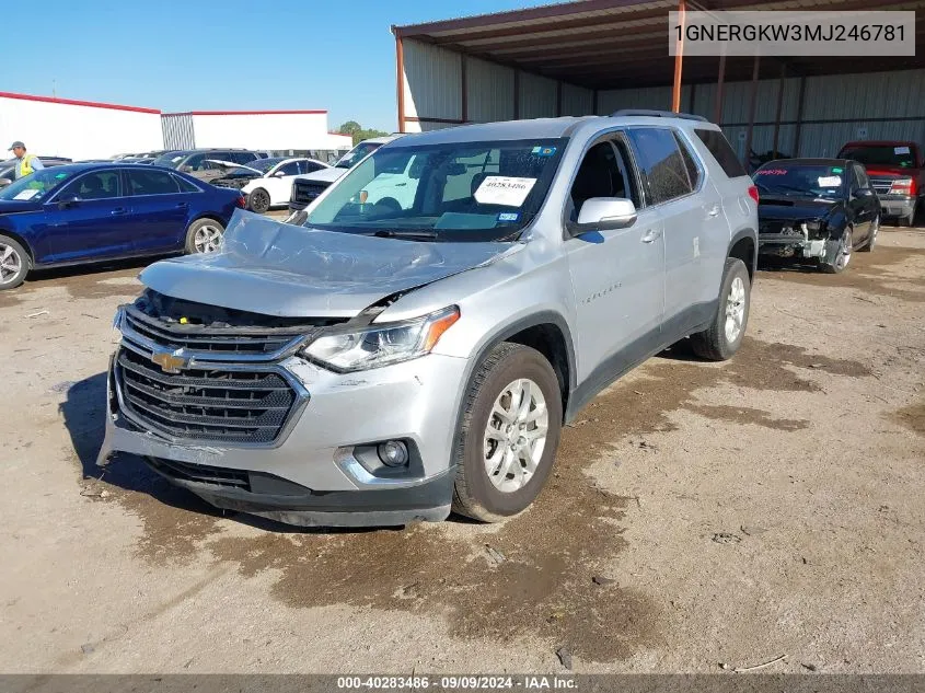 2021 Chevrolet Traverse Fwd Lt Cloth VIN: 1GNERGKW3MJ246781 Lot: 40283486