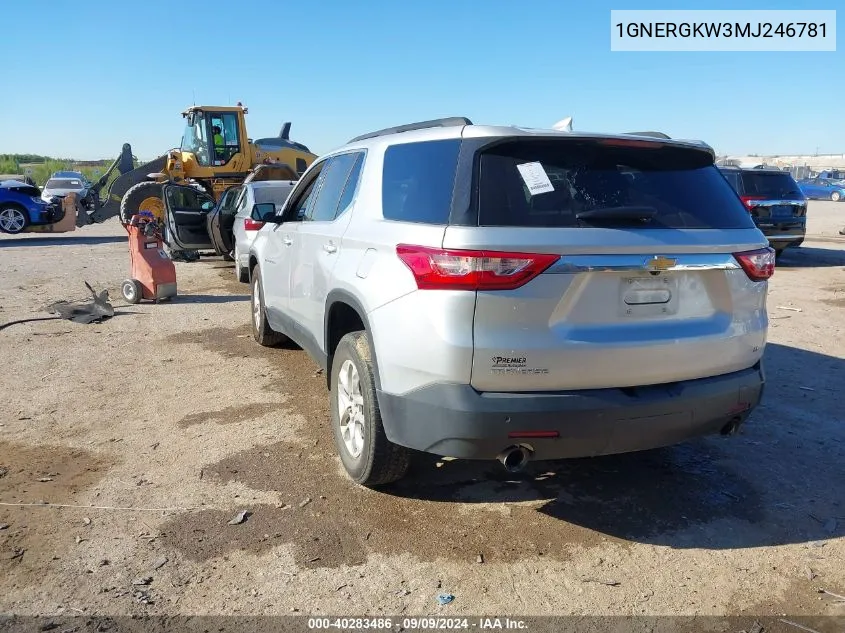 2021 Chevrolet Traverse Fwd Lt Cloth VIN: 1GNERGKW3MJ246781 Lot: 40283486