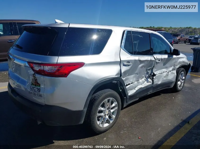 2021 Chevrolet Traverse Ls VIN: 1GNERFKW0MJ225977 Lot: 40299763