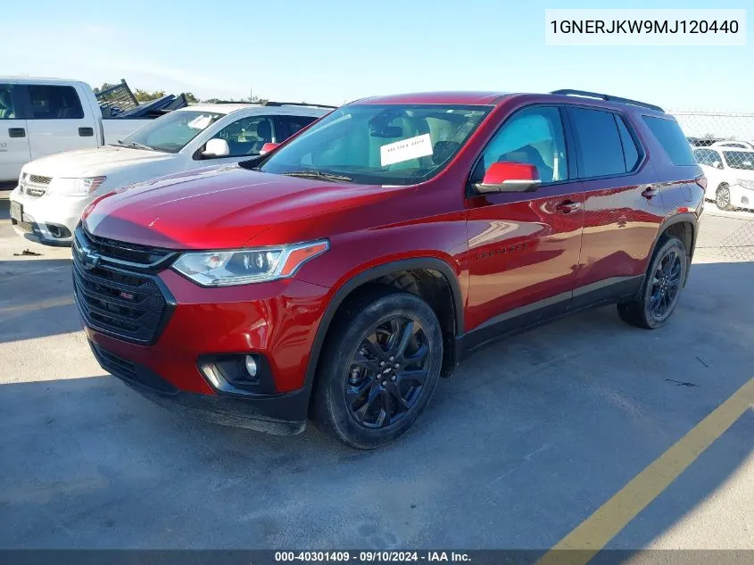 2021 Chevrolet Traverse Rs VIN: 1GNERJKW9MJ120440 Lot: 40301409