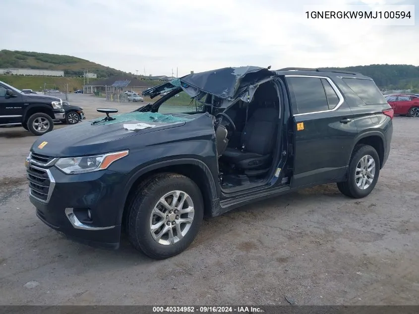 1GNERGKW9MJ100594 2021 Chevrolet Traverse Lt