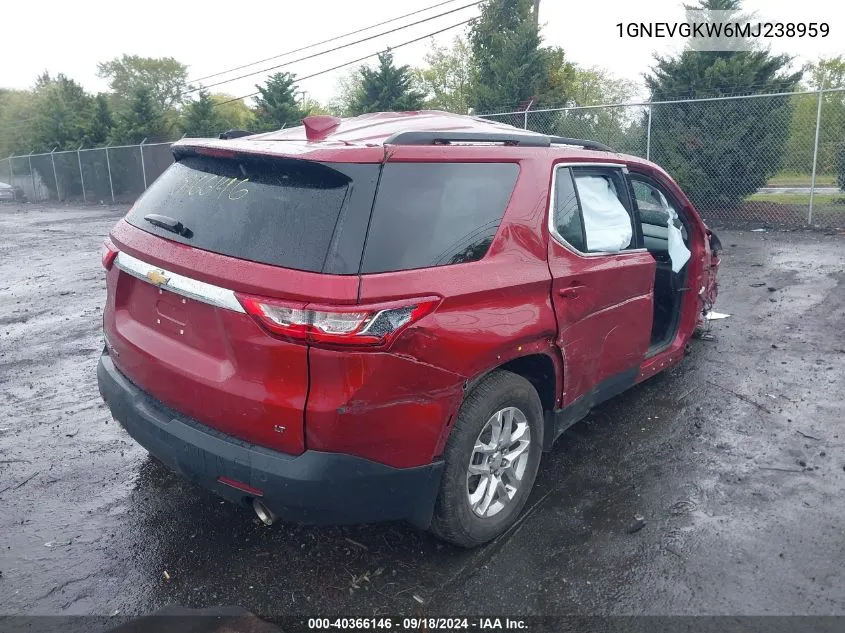 2021 Chevrolet Traverse Awd Lt Cloth VIN: 1GNEVGKW6MJ238959 Lot: 40366146