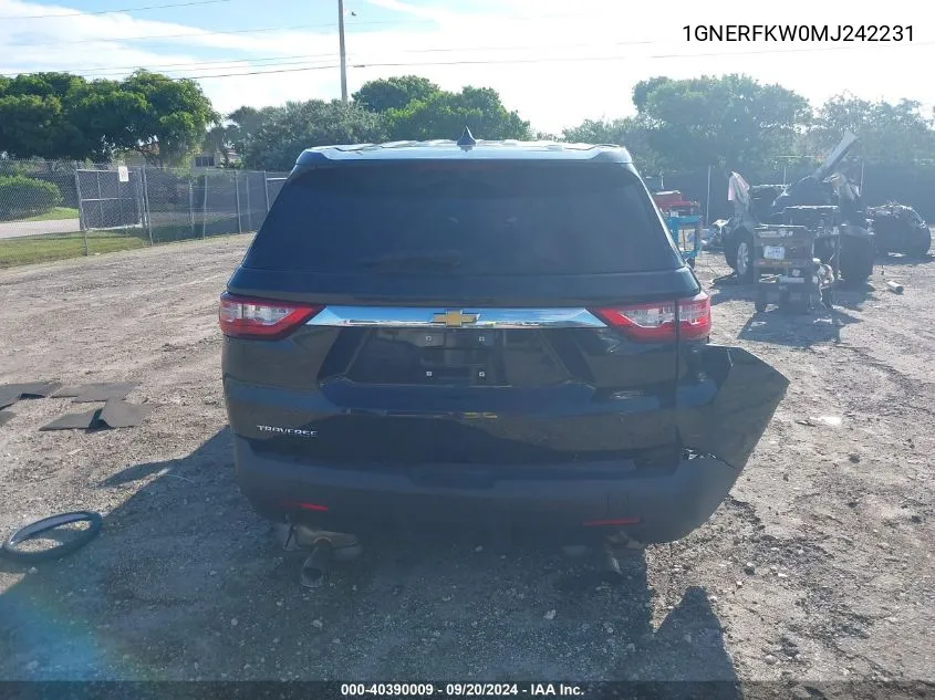 2021 Chevrolet Traverse Ls VIN: 1GNERFKW0MJ242231 Lot: 40390009