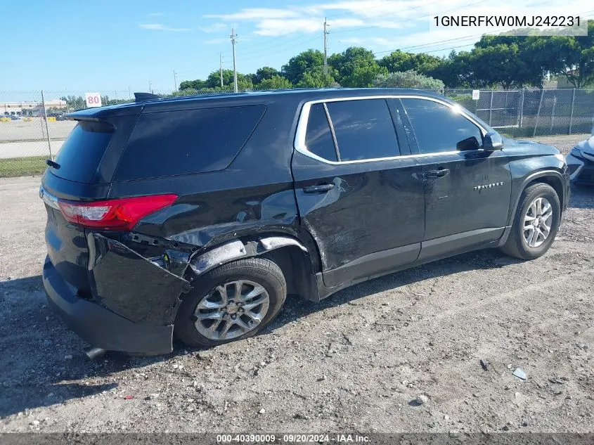 2021 Chevrolet Traverse Ls VIN: 1GNERFKW0MJ242231 Lot: 40390009