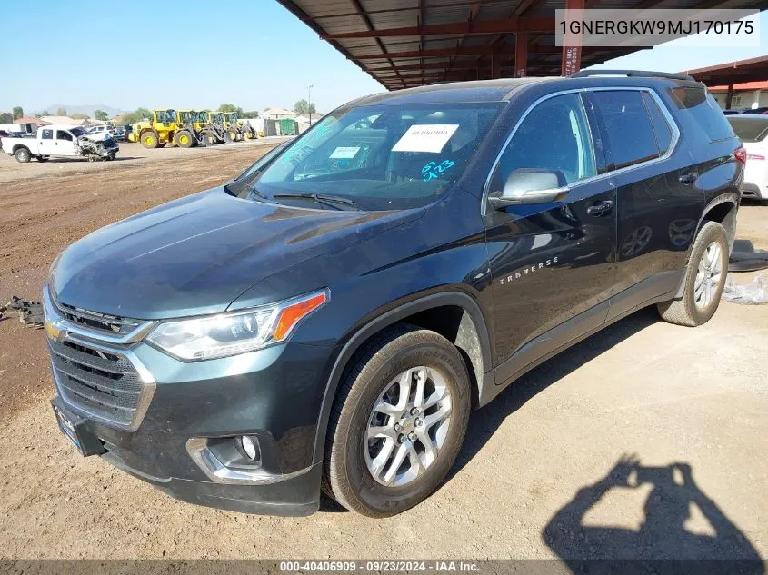 2021 Chevrolet Traverse Fwd Lt Cloth VIN: 1GNERGKW9MJ170175 Lot: 40406909