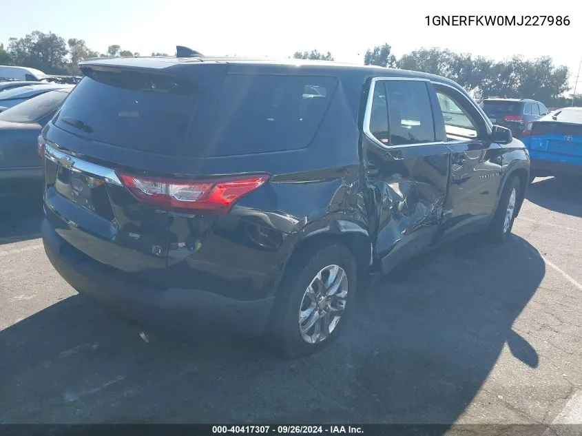 1GNERFKW0MJ227986 2021 Chevrolet Traverse Ls