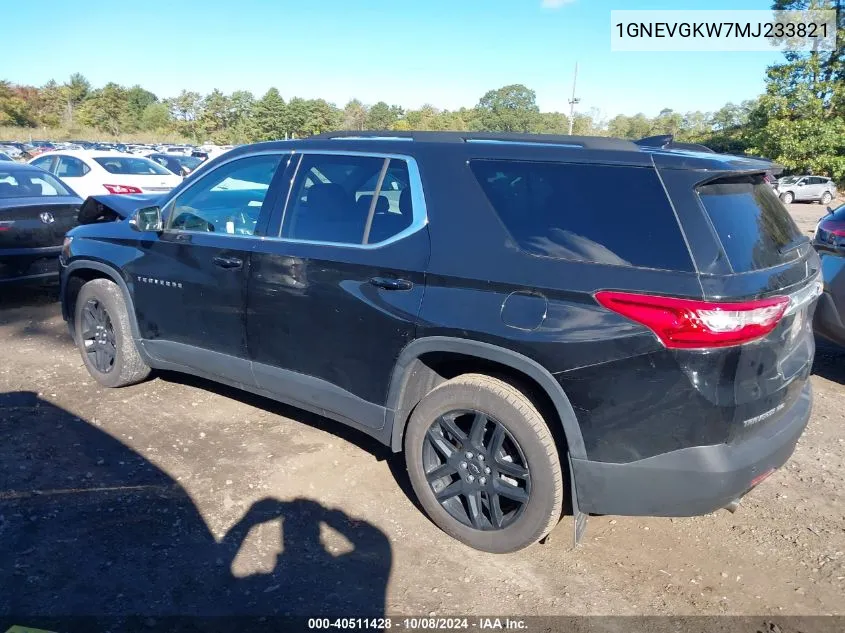 2021 Chevrolet Traverse Awd Lt Cloth VIN: 1GNEVGKW7MJ233821 Lot: 40511428