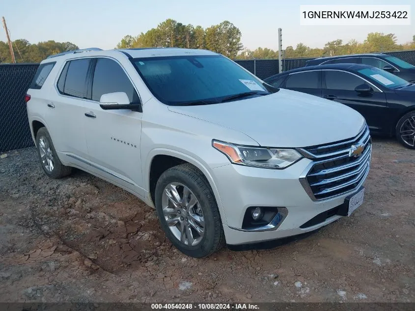 2021 Chevrolet Traverse Fwd High Country VIN: 1GNERNKW4MJ253422 Lot: 40540248