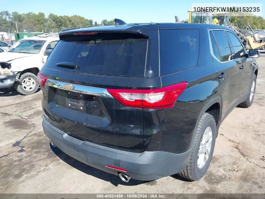 2021 Chevrolet Traverse Fwd Ls VIN: 1GNERFKW1MJ153235 Lot: 40551459