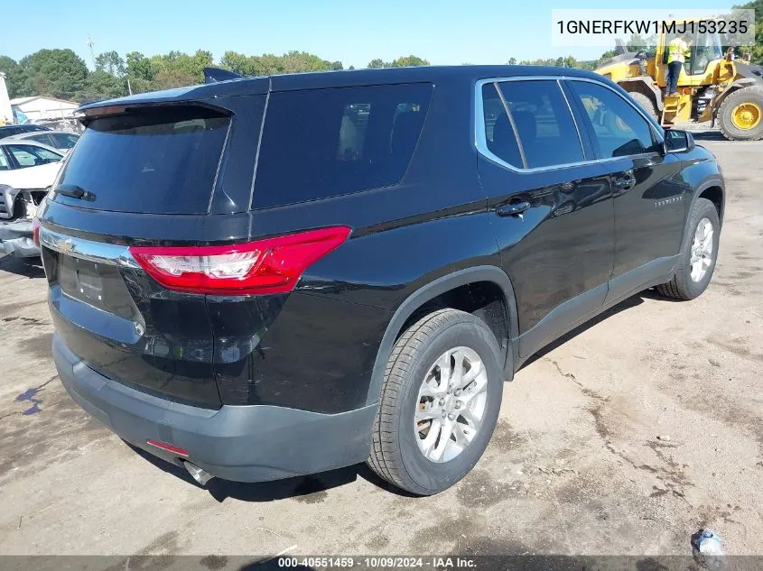 2021 Chevrolet Traverse Fwd Ls VIN: 1GNERFKW1MJ153235 Lot: 40551459