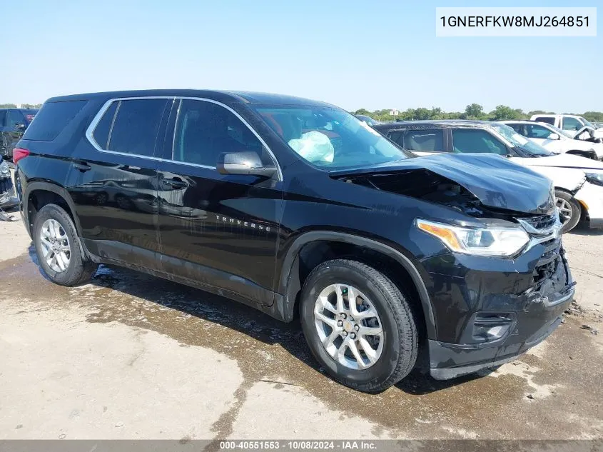 2021 Chevrolet Traverse Ls VIN: 1GNERFKW8MJ264851 Lot: 40551553