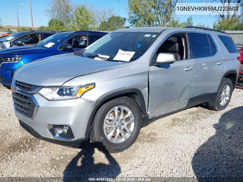 2021 Chevrolet Traverse Awd Lt Leather VIN: 1GNEVHKW5MJ223603 Lot: 40563902