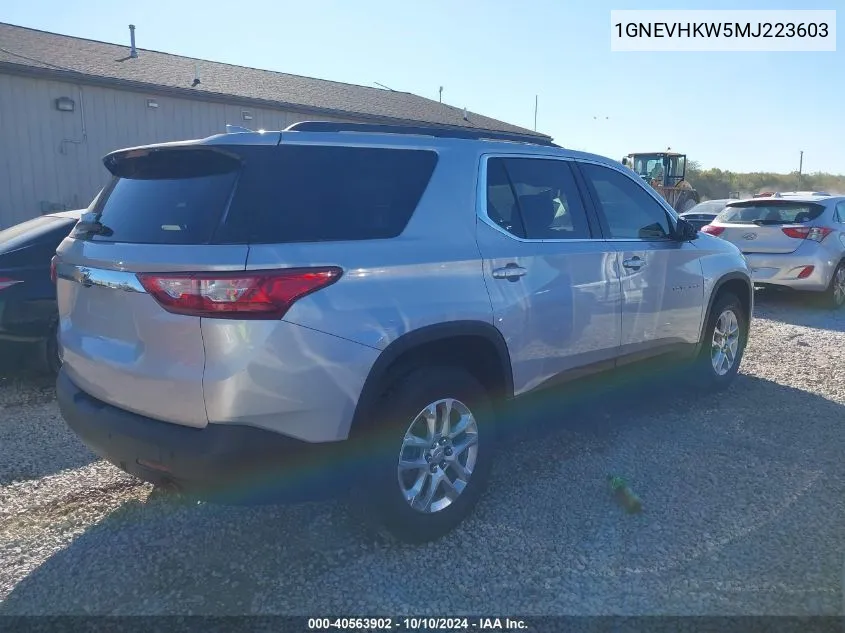 2021 Chevrolet Traverse Awd Lt Leather VIN: 1GNEVHKW5MJ223603 Lot: 40563902