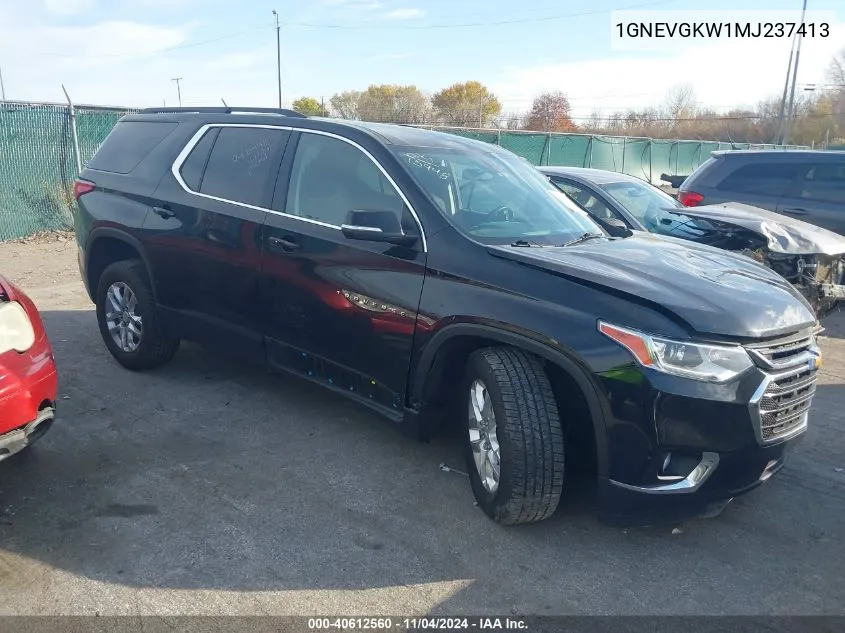 2021 Chevrolet Traverse Awd Lt Cloth VIN: 1GNEVGKW1MJ237413 Lot: 40612560