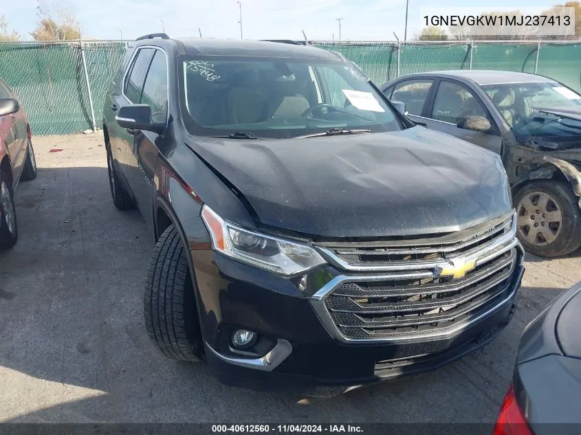 2021 Chevrolet Traverse Awd Lt Cloth VIN: 1GNEVGKW1MJ237413 Lot: 40612560