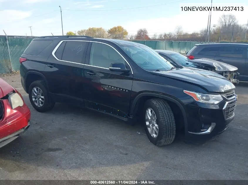 2021 Chevrolet Traverse Awd Lt Cloth VIN: 1GNEVGKW1MJ237413 Lot: 40612560