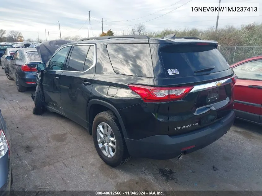 2021 Chevrolet Traverse Awd Lt Cloth VIN: 1GNEVGKW1MJ237413 Lot: 40612560