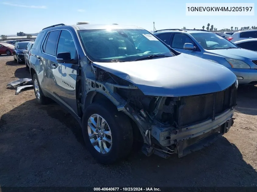 2021 Chevrolet Traverse Awd Lt Cloth VIN: 1GNEVGKW4MJ205197 Lot: 40640677