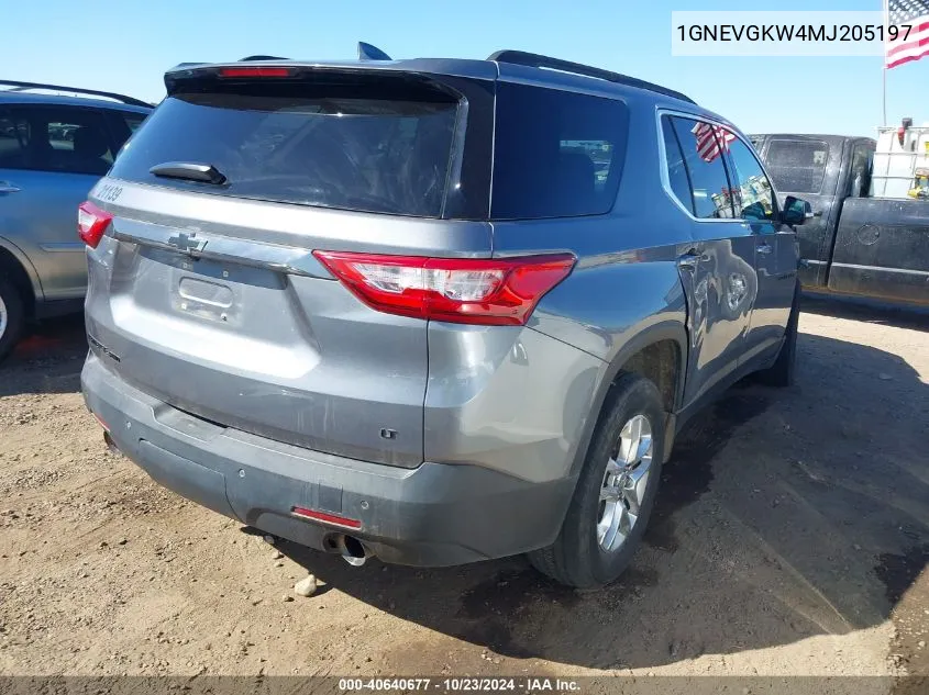 2021 Chevrolet Traverse Awd Lt Cloth VIN: 1GNEVGKW4MJ205197 Lot: 40640677