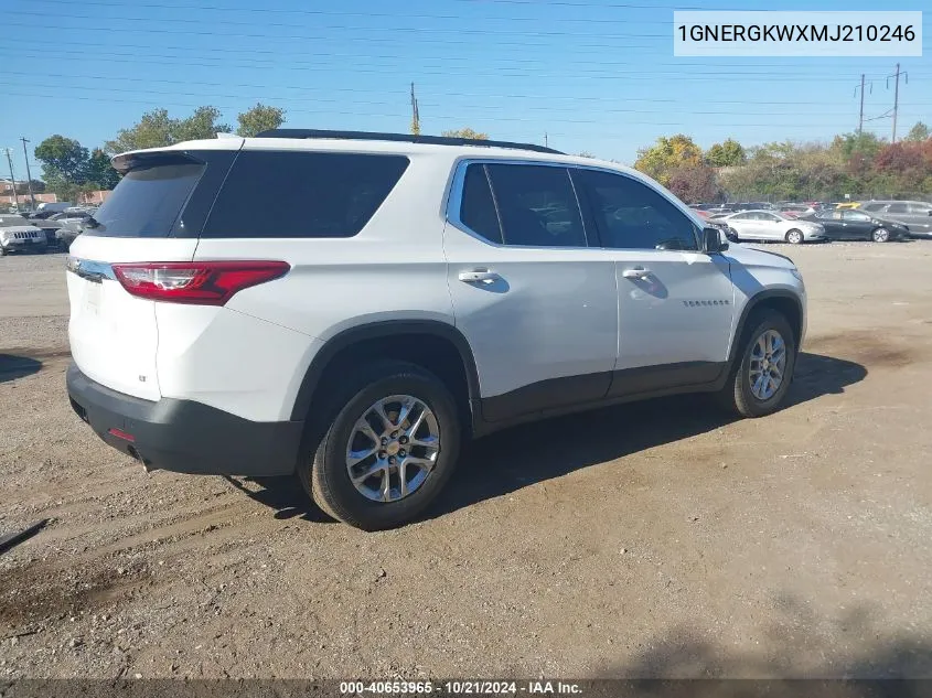 2021 Chevrolet Traverse Fwd Lt Cloth VIN: 1GNERGKWXMJ210246 Lot: 40653965