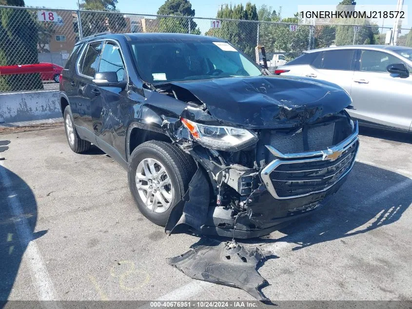 2021 Chevrolet Traverse Fwd Lt Leather VIN: 1GNERHKW0MJ218572 Lot: 40676951