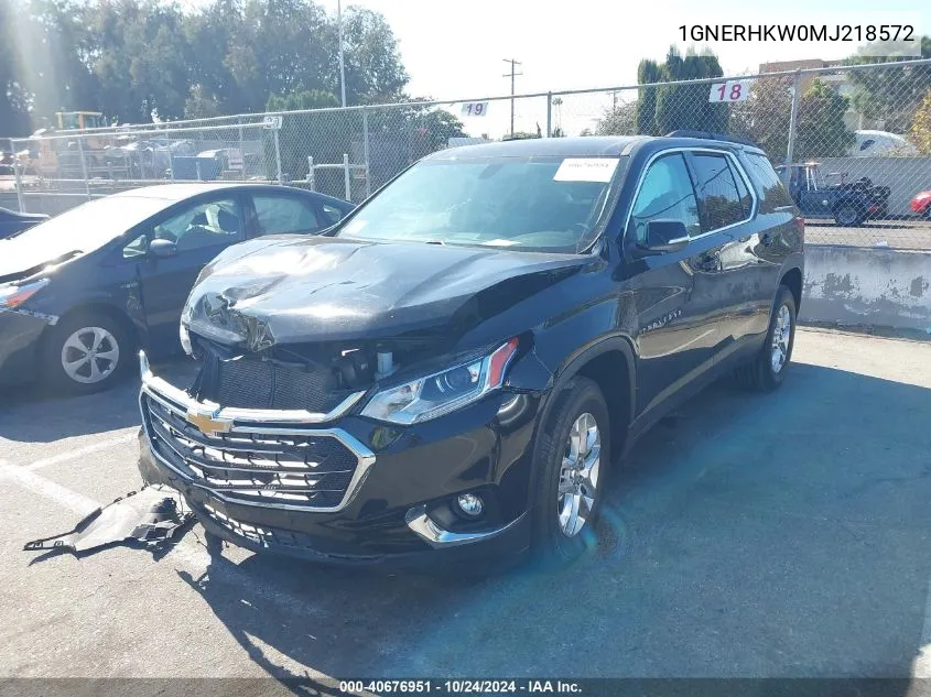 2021 Chevrolet Traverse Fwd Lt Leather VIN: 1GNERHKW0MJ218572 Lot: 40676951