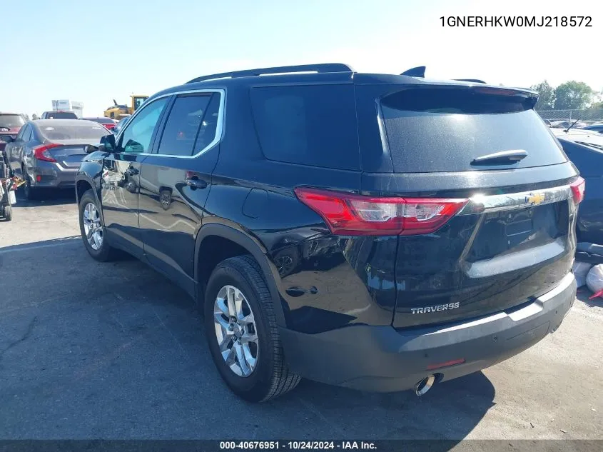 2021 Chevrolet Traverse Fwd Lt Leather VIN: 1GNERHKW0MJ218572 Lot: 40676951