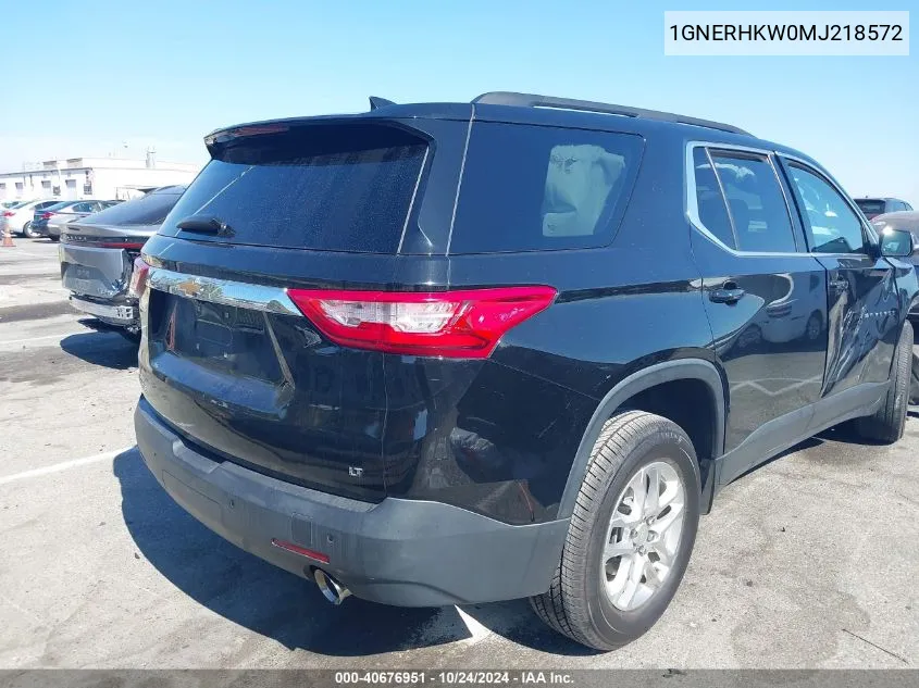 2021 Chevrolet Traverse Fwd Lt Leather VIN: 1GNERHKW0MJ218572 Lot: 40676951